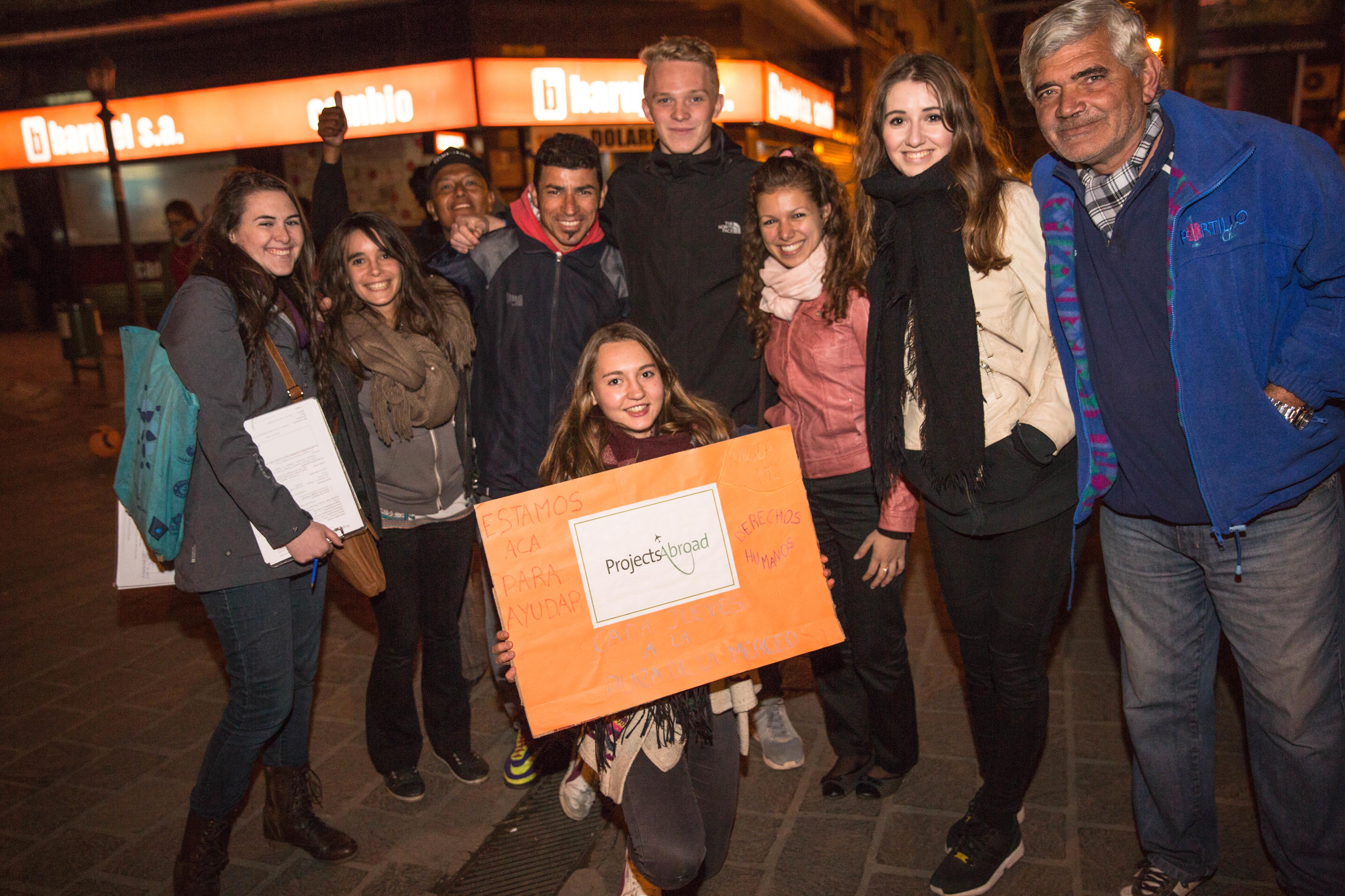 Teenagers campaigning for human rights on a Projects Abroad internship in Argentina Interns run an awareness campaign during our Human Rights internship for high school students in Argentina